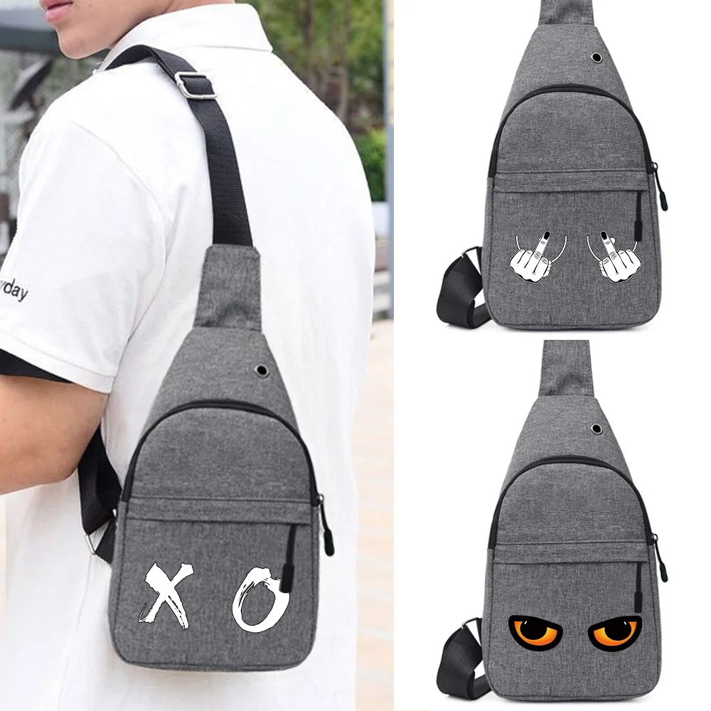 

Men's Chest Bags Casual Waist Bag Short Trip Travel Carry Pack Man Waterproof Shoulder Crossbody Bag Chest Printing Handbags