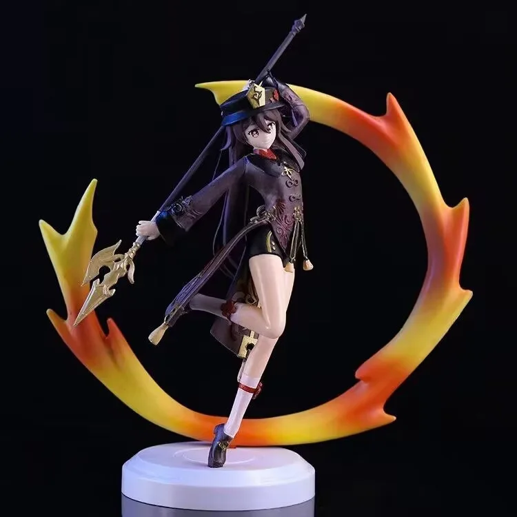 

Genshin Impact Game Anime Figure Flame Hu Tao 24cm Statue Pvc Action Figures Collectible Model Ornament Doll Toys For Kids Gift