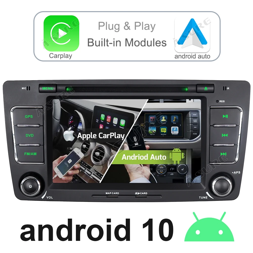 

A-Sure Автомобильный мультимедиа Авто DVD плеер Стерео GPS навигация для радио 2 Din SKODA Fabia Octavia Yeti 2009-2013 Bluetooth RDS