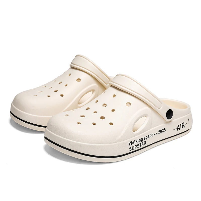 Summer Men's Slippers Sandals Wearing Beach Hole Shoes Outside Home Garden Chef Baotou Casual Fashion
