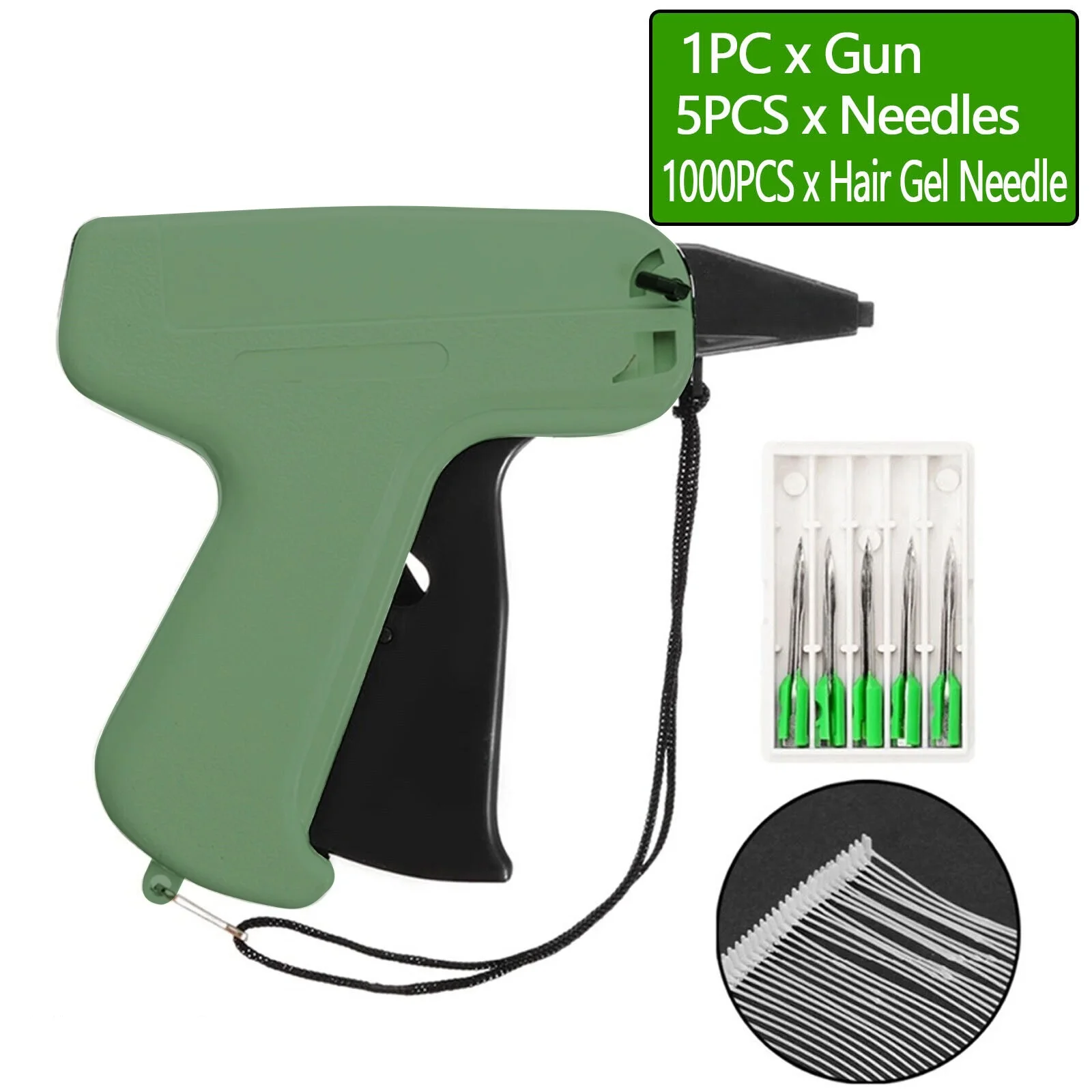 Clothes Garment Price Label Tagging Tag Gun 5 Needles 1000 Barbs