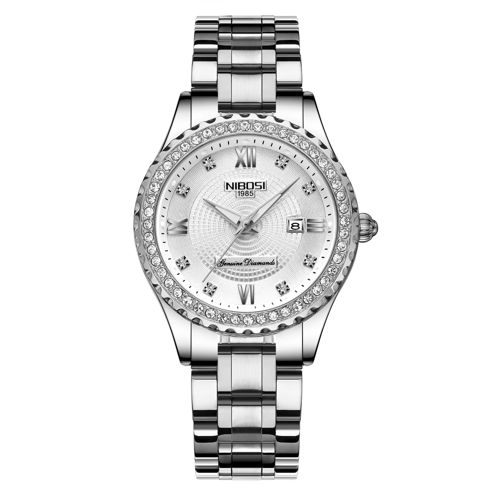 ساعات NIBOSI للنساء الماسية الفاخرة باللون الذهبي...