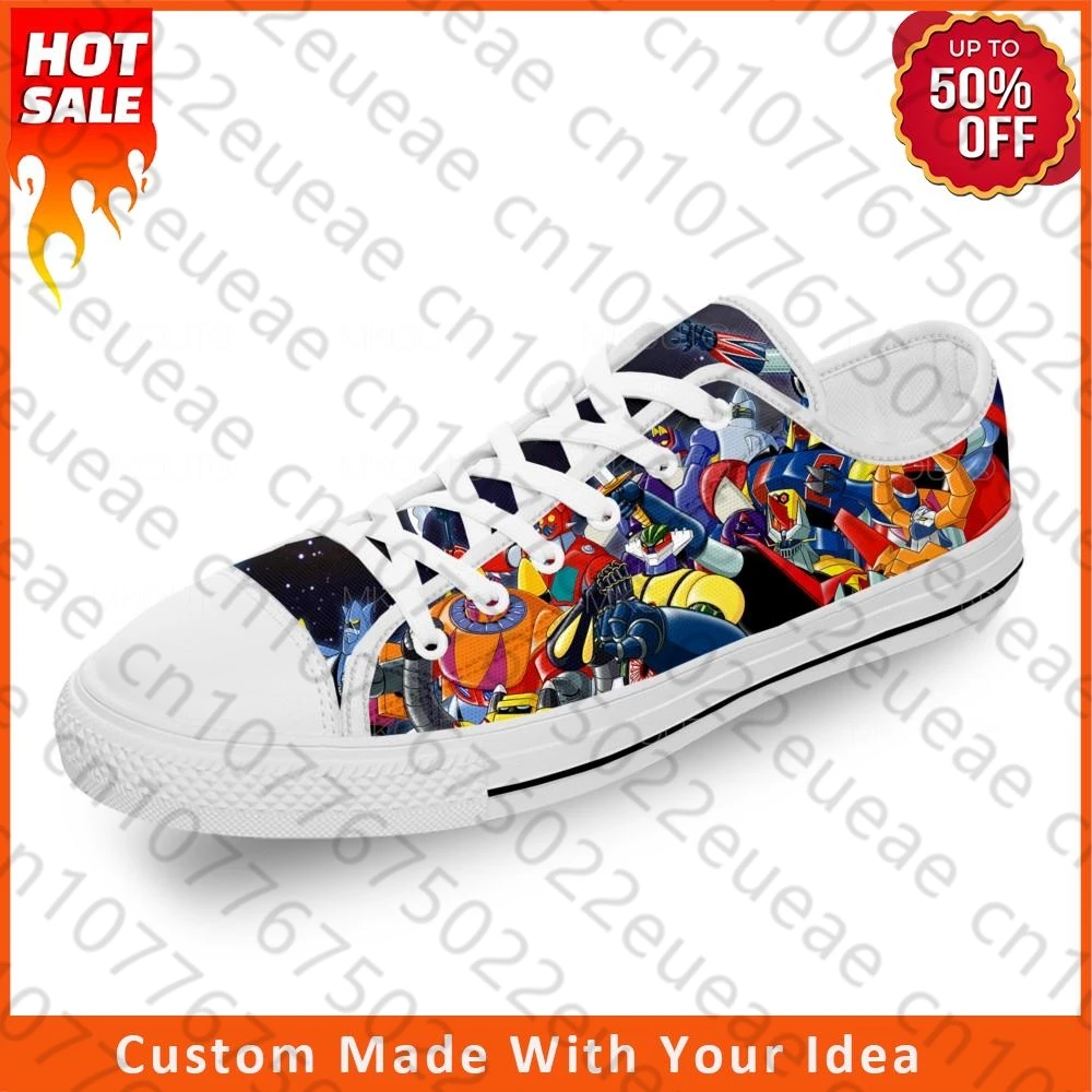 Лидер продаж, НЛО, робот, золотой дракон, грендак, аниме, гурендайза, повседневная ткань, 3D принт, низкие, холщовые ботинки, мужские и женские дышащие кроссовки