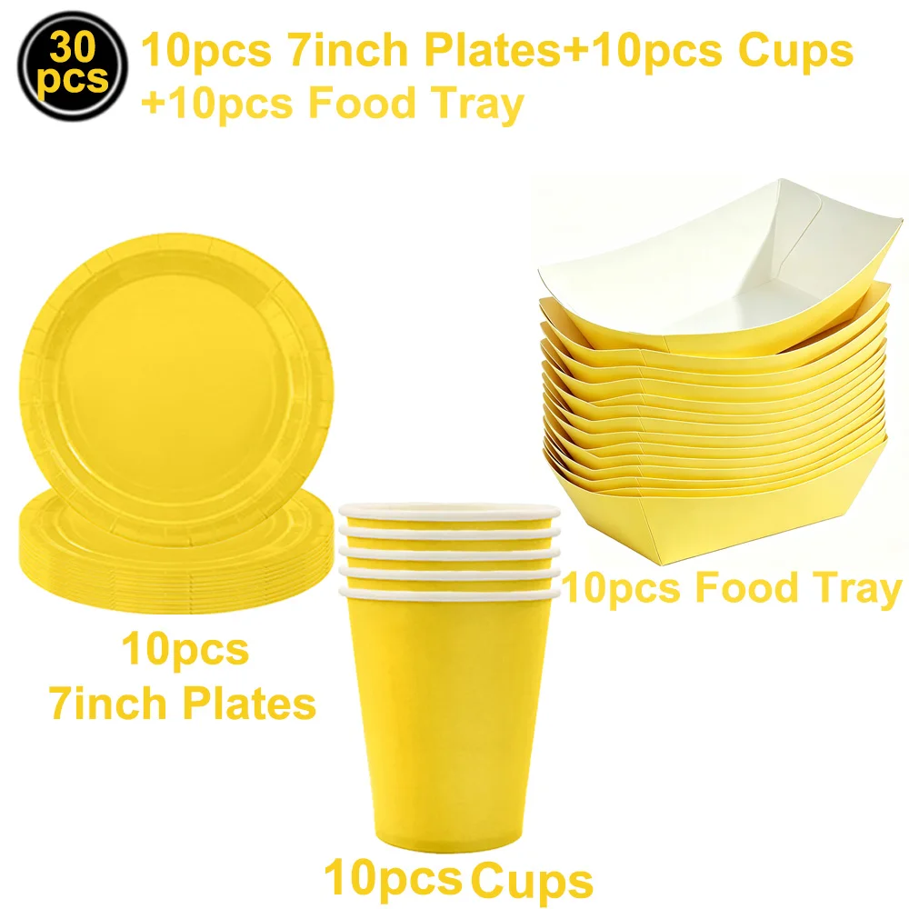 Elegant Yellow Disposable Tableware Set