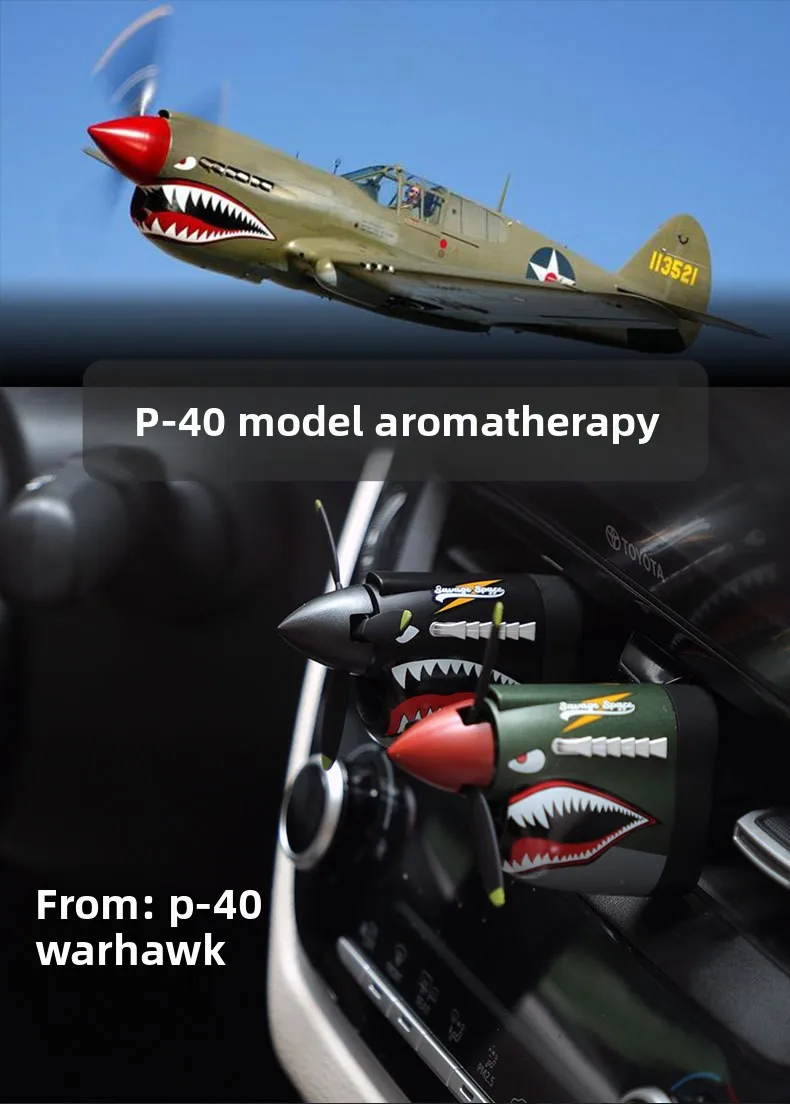 P-40 Airplane Car Air Freshener Creative Propeller Vent Diffuser_voghion.com