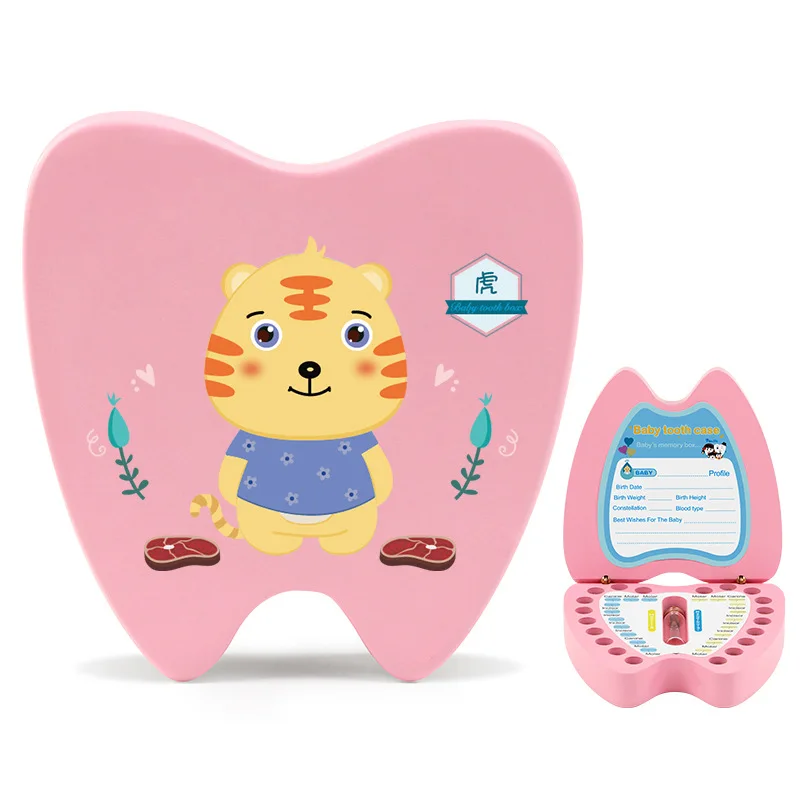 Tooth Fairy Box English Wooden Children's Deciduous Tooth Box Baby Tooth Storage Box Girls Baby Teeth Box M wooden baby deciduous teeth storage box umbilical cord collection box for baby organizer box for milk teeth wooden gift