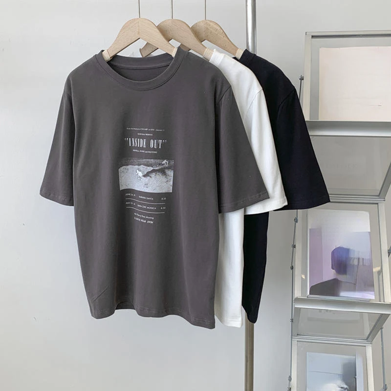 

Fashion Summer Men's T-shirt Minimalist Style Printing O-Neck tee shirt Women's Short Sleeve 100% Cotton T-shirt Hip Hop y2k Top