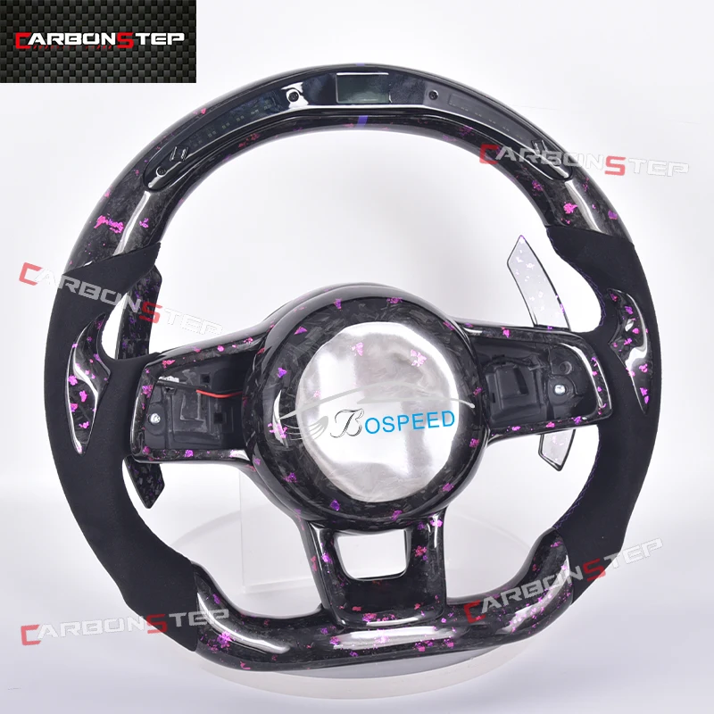 스웨이드 단조 탄소 섬유 LED 스티어링 휠, 폭스바겐 VW 골프 골프 7 5 6 8 R GTI MK7 MK5 MK6 MK1 파사트 B8 GTS 아테온용