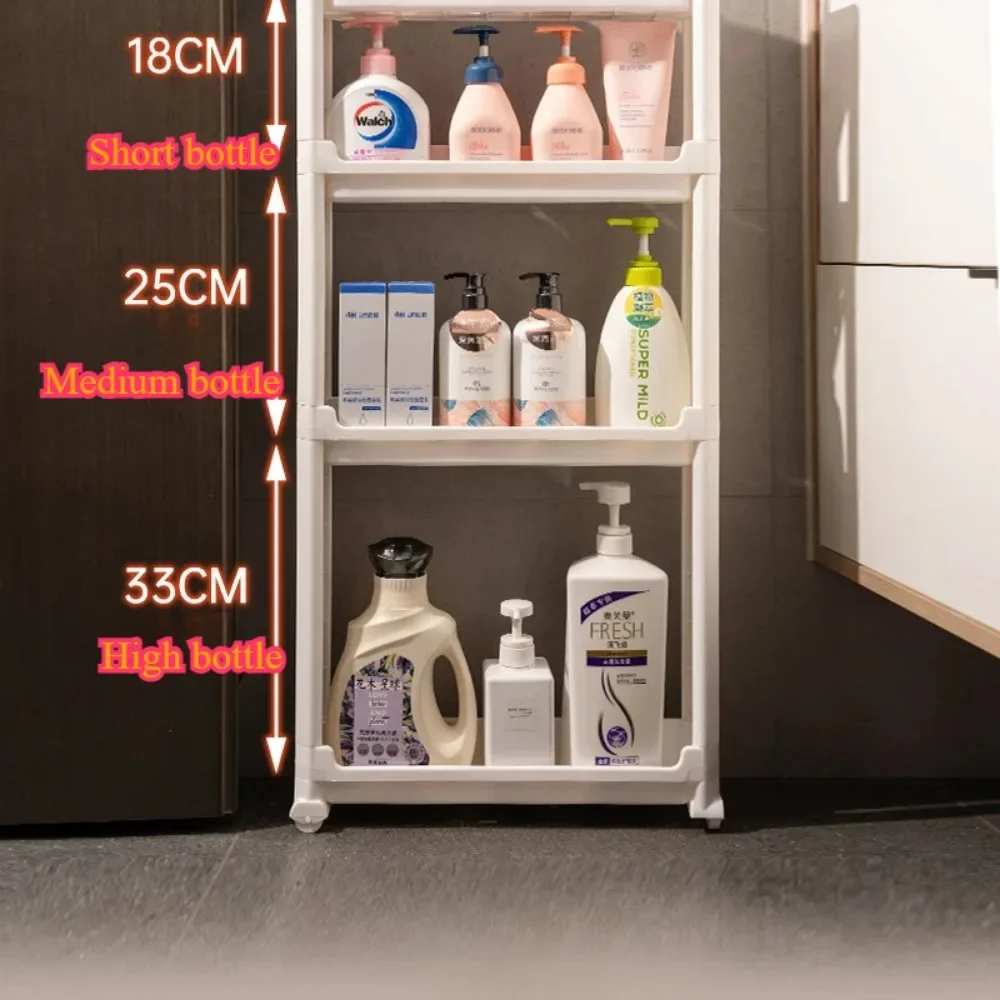 Kitchen Storage Trolley Home Space Saving Narrow Rack Behind Bathroom Door Hollow Out Seam Shelf Toilet Gap Floor Small Carts 4