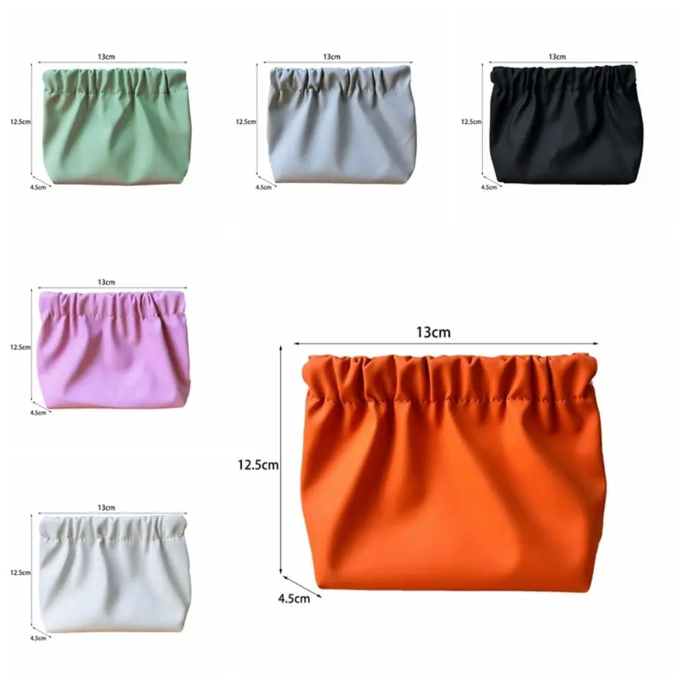 Leaf Spring Bag Solid Color Self-closing Cosmetic Bag Large Capacity Storage Bags Travel Makeup