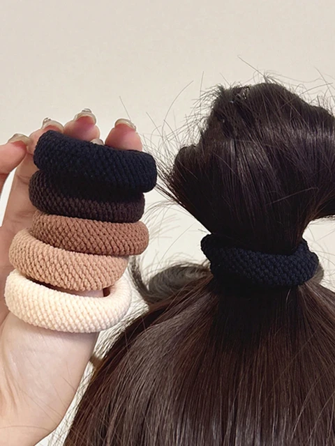5/10 Mix Color High Elasticity Thickened Versatile Simple Scrunchies, Hair-Friendly (Random Color) Hair Ties Hair Rope 2