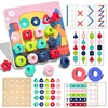Children Montessori Color Shape Pegboard Toys Button Art Mosaic Mushroom Nail 3D Puzzles Threading Game Education Activities Toy 1