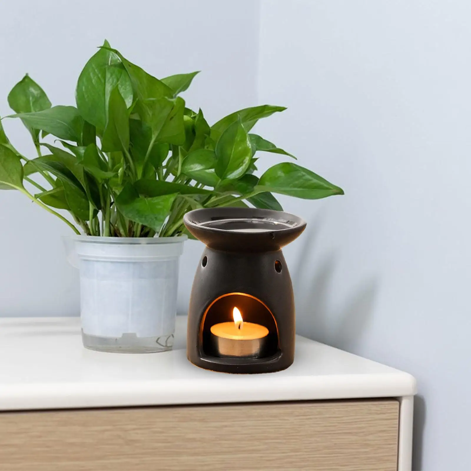 Tealight 거치대 에센셜 오일 버너 양초 녹는 따뜻한 세라믹 차 라이트 거치대, 거실 파티오, 사무실 침실 정원용