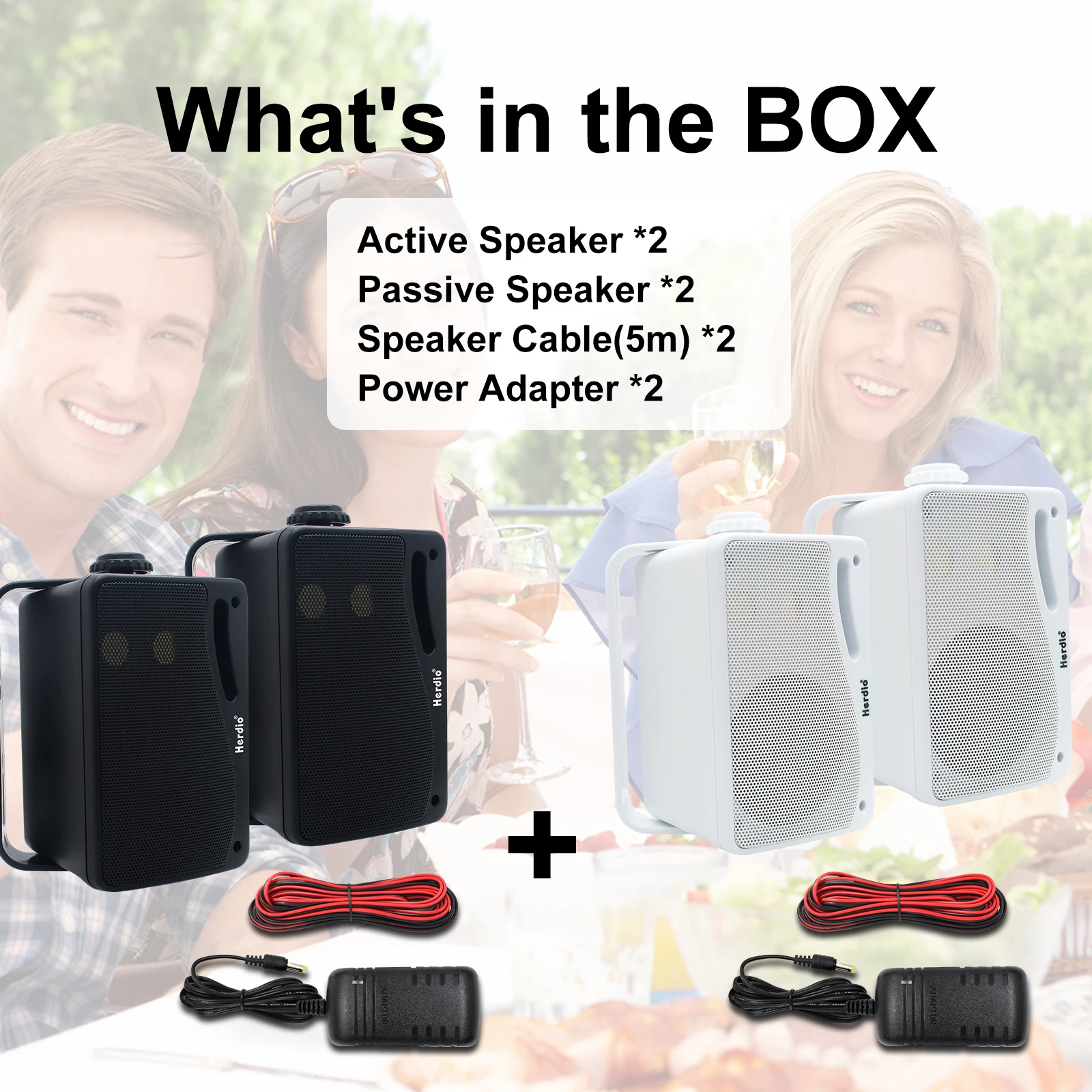 Herdio 3.5 ''1/2 أزواج مكبرات صوت بخاصية البلوتوث...