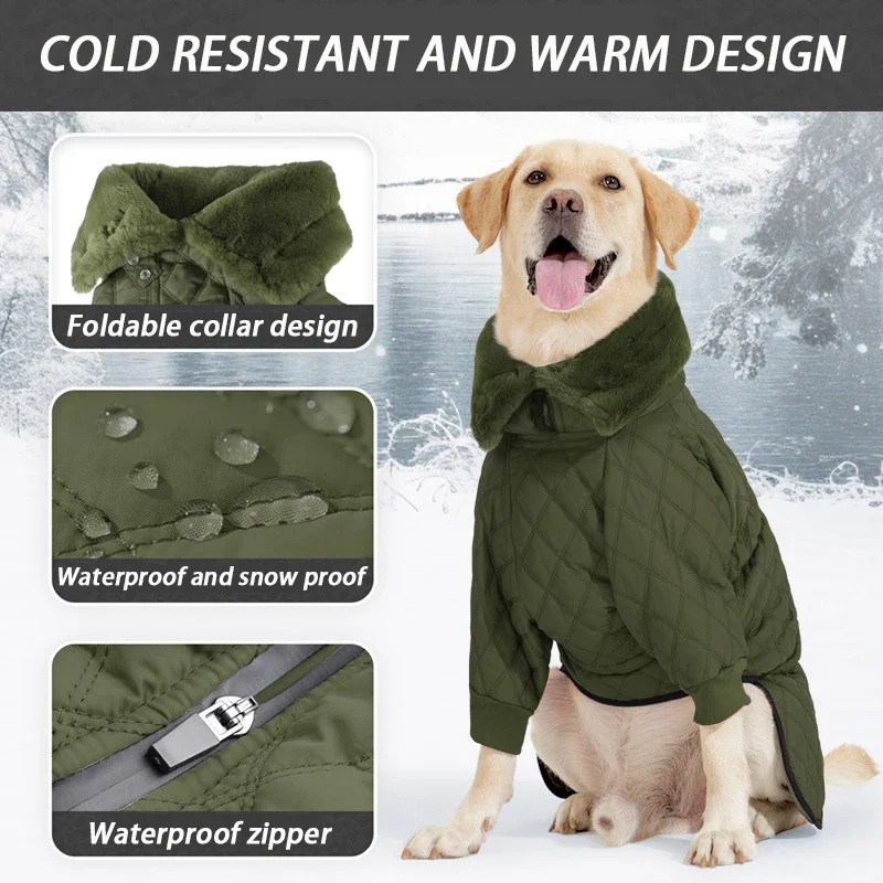 Dog Two Legged Down Warm Winter Clothes Waterproof Snow Protection Dog Down Lapel Design Jacket Dogs Coat Cold Proof Supplies