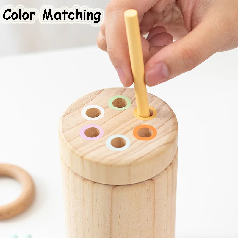 Children Steady Pick Up Wooden Sticks Board Game Color Matching Sensory Integration Training Kids Party Interactive Social Game 3
