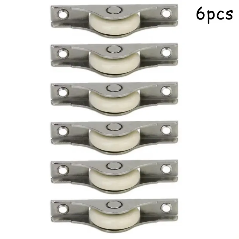 6pcs Kitchen Wardrobe Sliding Door Roller Cabinet Casement Pulley Nylon Wheel Window Furniture Hardware