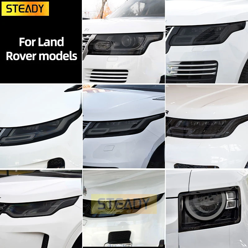 

Smoked Black TPU Sticker Transparent Car Headlight Protective Film For Range Rover Sport Discovery Evoque Velar Defender L663