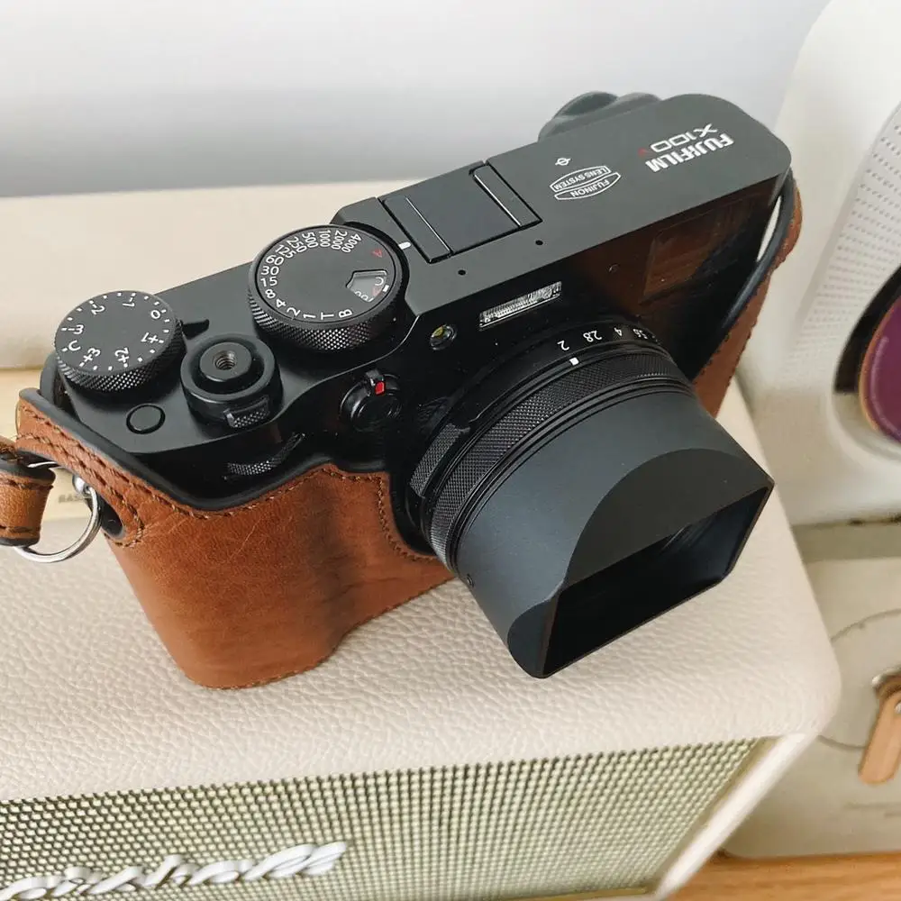 Square Metal Lens Hood with 49mm Adapter Ring For Fujifilm FUJI X100V