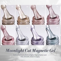 BORN PRETTY Cat Magnetic Moonlight Gel Nail Polish Set 10ml Sparkle White Silver Water-light Soak Off UV Gel Nail Art Manicure 2