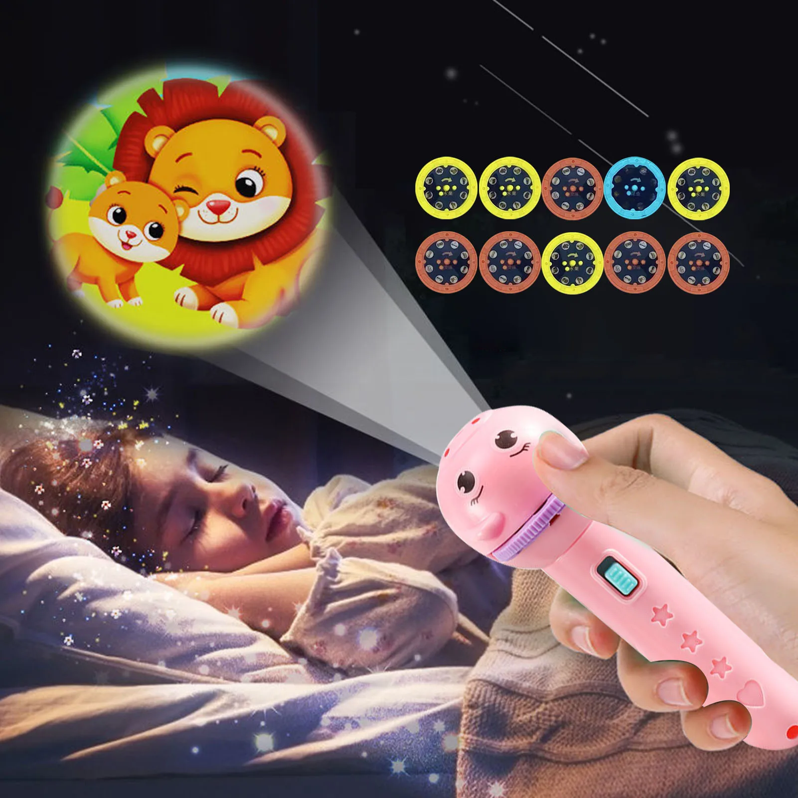 Linternas para niños, proyector deslizante, linterna de luz, juguetes ...