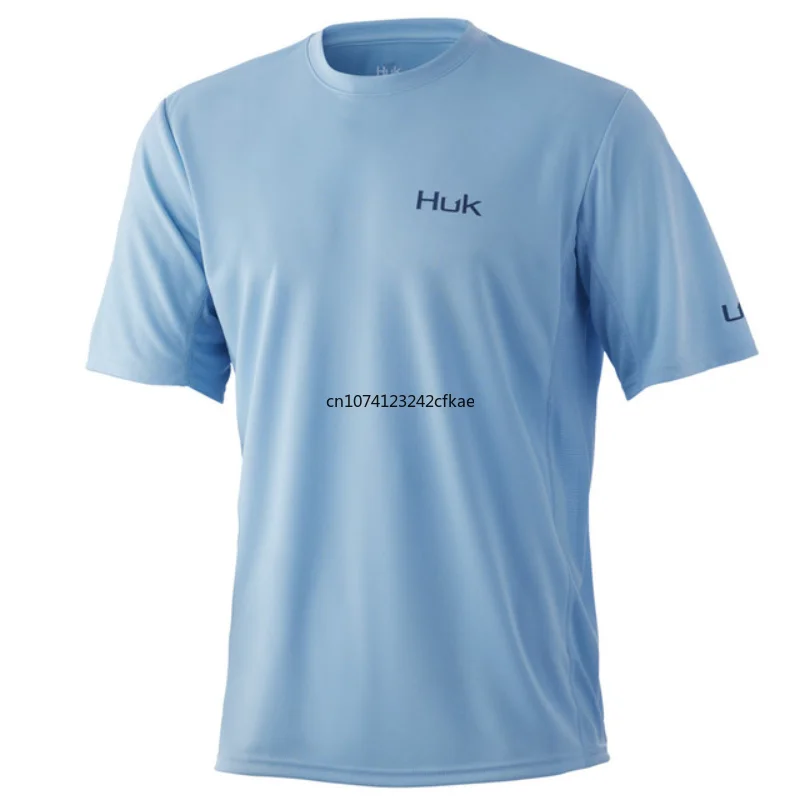 

2023 HUK Fishing Shirts Summer Short Sleeve UV Protection T-Shirts UPF 50 Fishing Hiking Jersey Quick Dry Fishing Clothing Tops