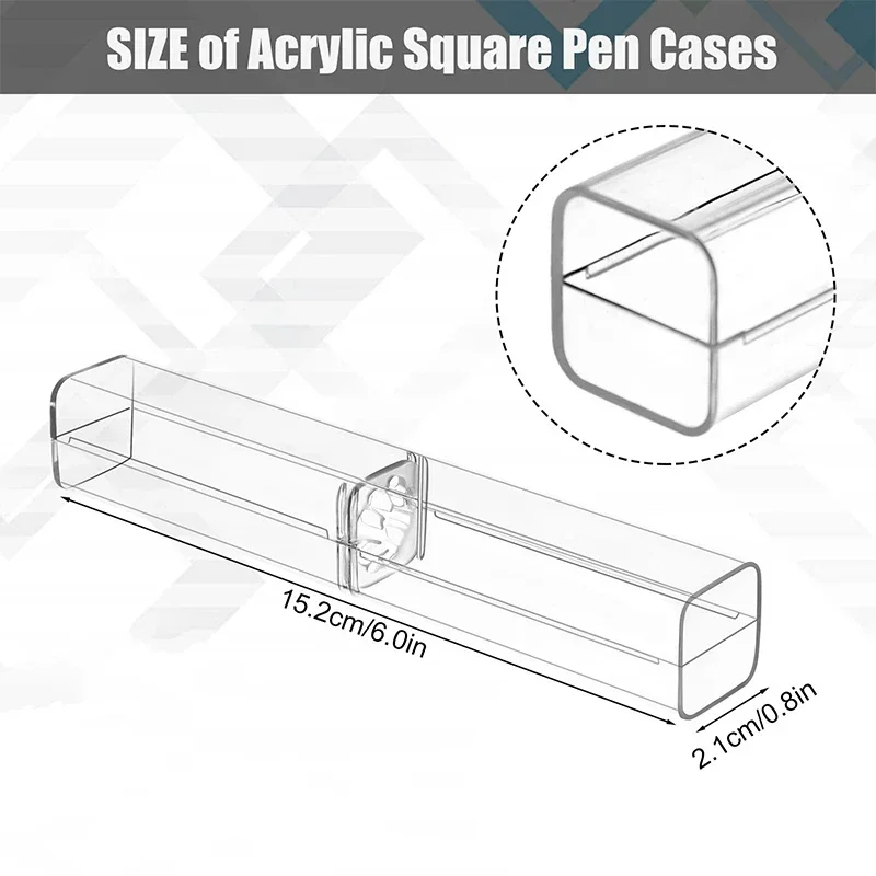 

Пластиковая ручка, искусственная коробка, ручки, прозрачные 20 шт., шариковые карандаши, школьные держатели, подарочные коробки, квадратные