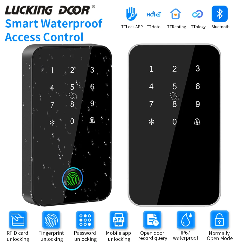 BSTUOKEY IP67 방수 스마트 잠금장치: 지문, 번호, NFC, 블루투스 13.56MHz, 앱 잠금해제. 야외 출입 통제 키