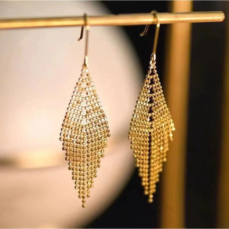 18ct Yellow Gold Mai Tai Faceted Bead Drop Earrings