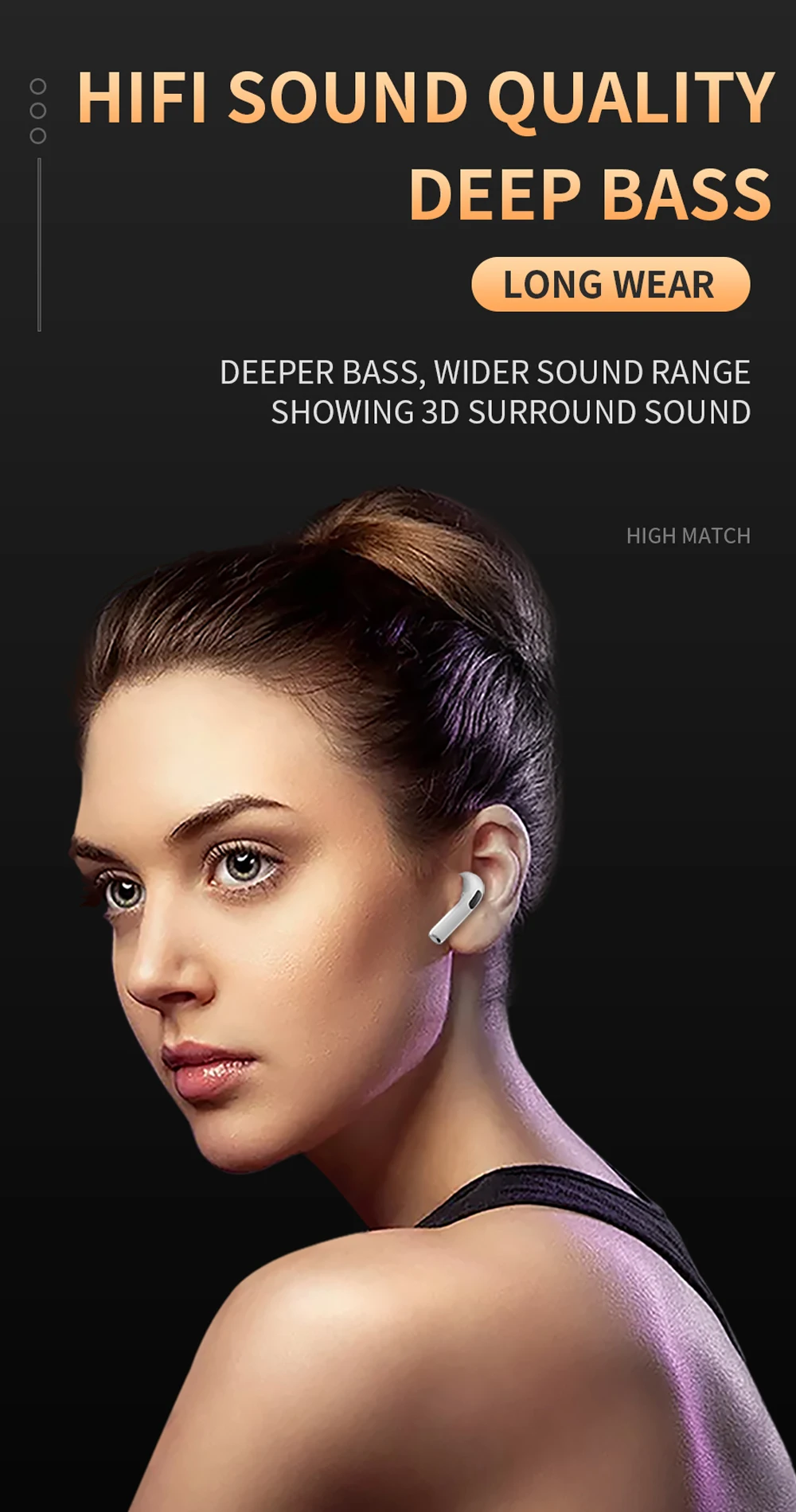 

Air Pro 6 TWS Wireless Headphones 8D Stereo HiFi Earpiece With Mic Tws Bluetooth Earphone Noise Cancle Earbuds For All Phone