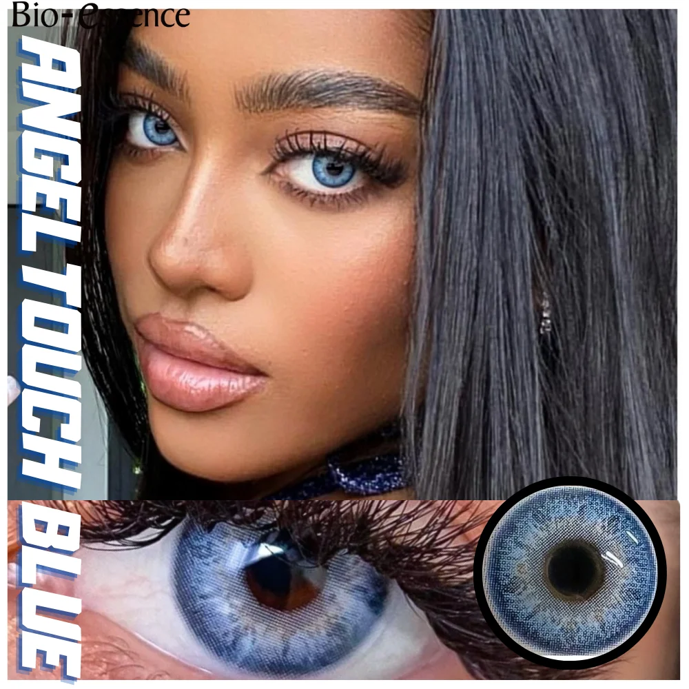 1 Pair Colorcon Colored Contact Lenses Degree Myopia Blue Eye Green Natural Eye