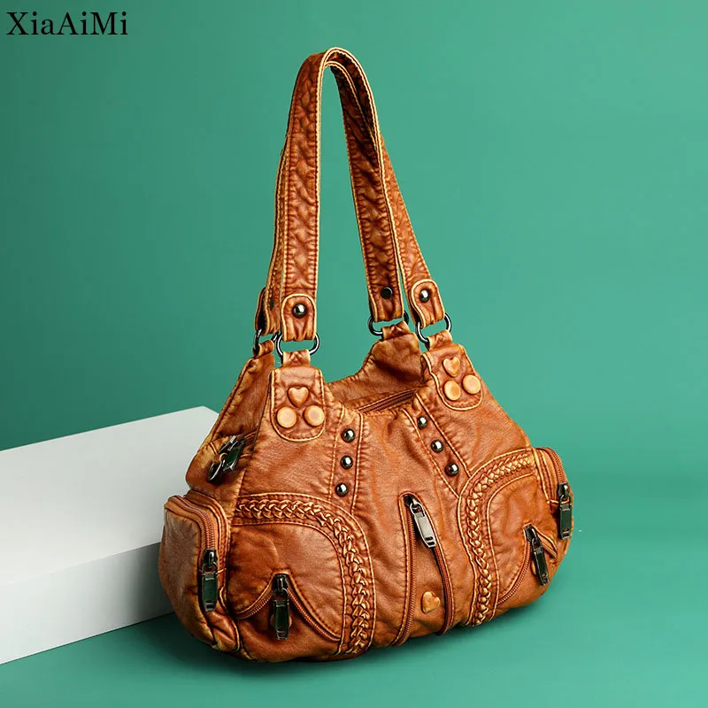 2022 New Women's Bags Fashion Handbags Mature Women's Shoulder Bags Retro European And American