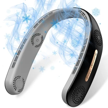 Enhance Your Cooling Comfort with a Stylish and Powerful Bladeless Portable Turbo Neck Fan - Durable 6000mAh Rechargeable USB Fa 2