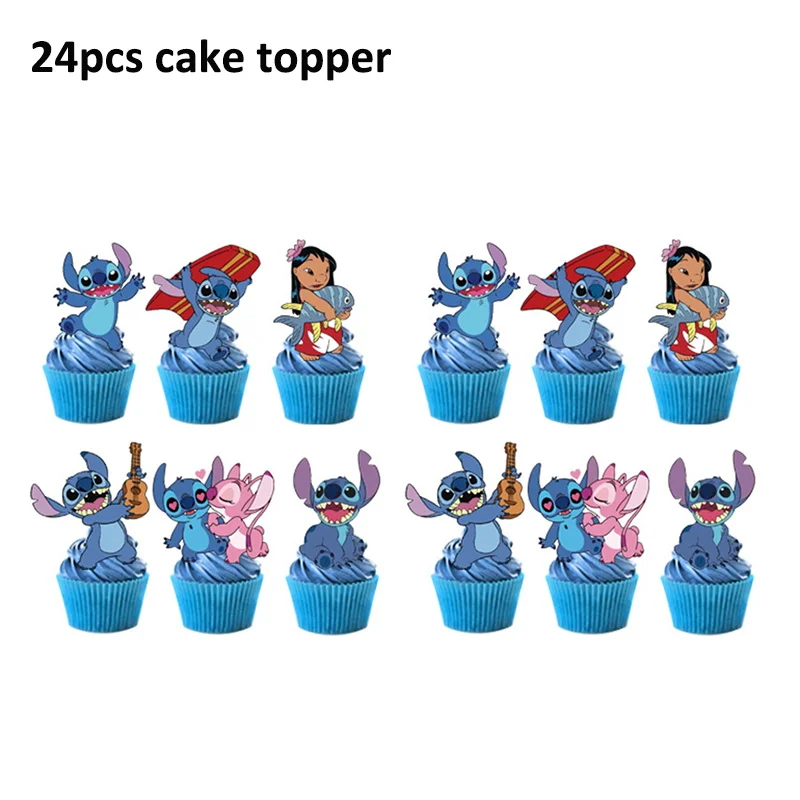 thumbnail image 1 of Nueva decoración para fiesta de cumpleaños de Stitch, Lilo & Stitch, servilletas de papel azul cielo, platos, vasos, vajilla, telón de fondo, globos, suministros para baby shower, 1 of 5
