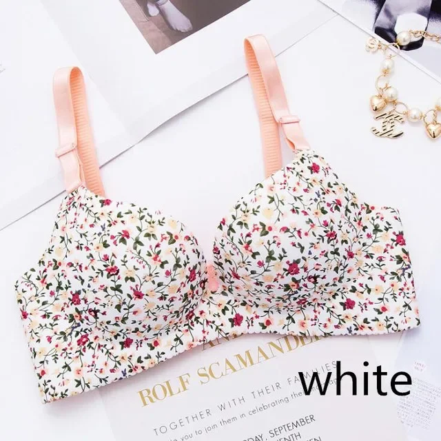 Women Flower Print Seamless Bra Sexy Lingerie Flor...