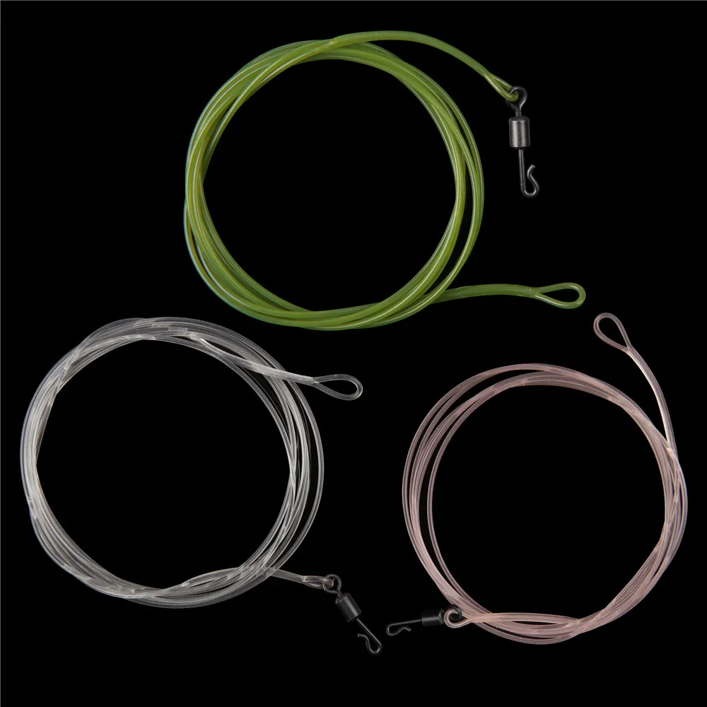 Carp Fishing Leader Line 1M 40LB Fluorocarbon line with Quick Change Swivel  wire leader for fishing leading