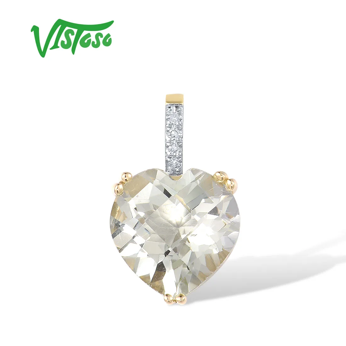 Pendant for pendant necklace gold necklace gold scarab pendant Women Radiant Sky Blue Topaz/Garnet/Smoky Quartz Diamond Fine Jewelry VISTOSO Genuine 14K 585 Rose/White/Yellow Gold