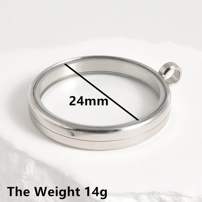 High-Quality Stainless Steel Round Glass Coin Bezel Photo Locket Pendant