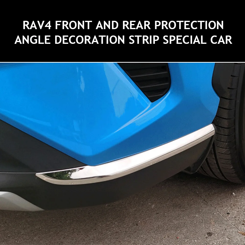 Stainless Steel Car Bumper Protector Trim Covers - Front & Rear, Set of 2 or 4