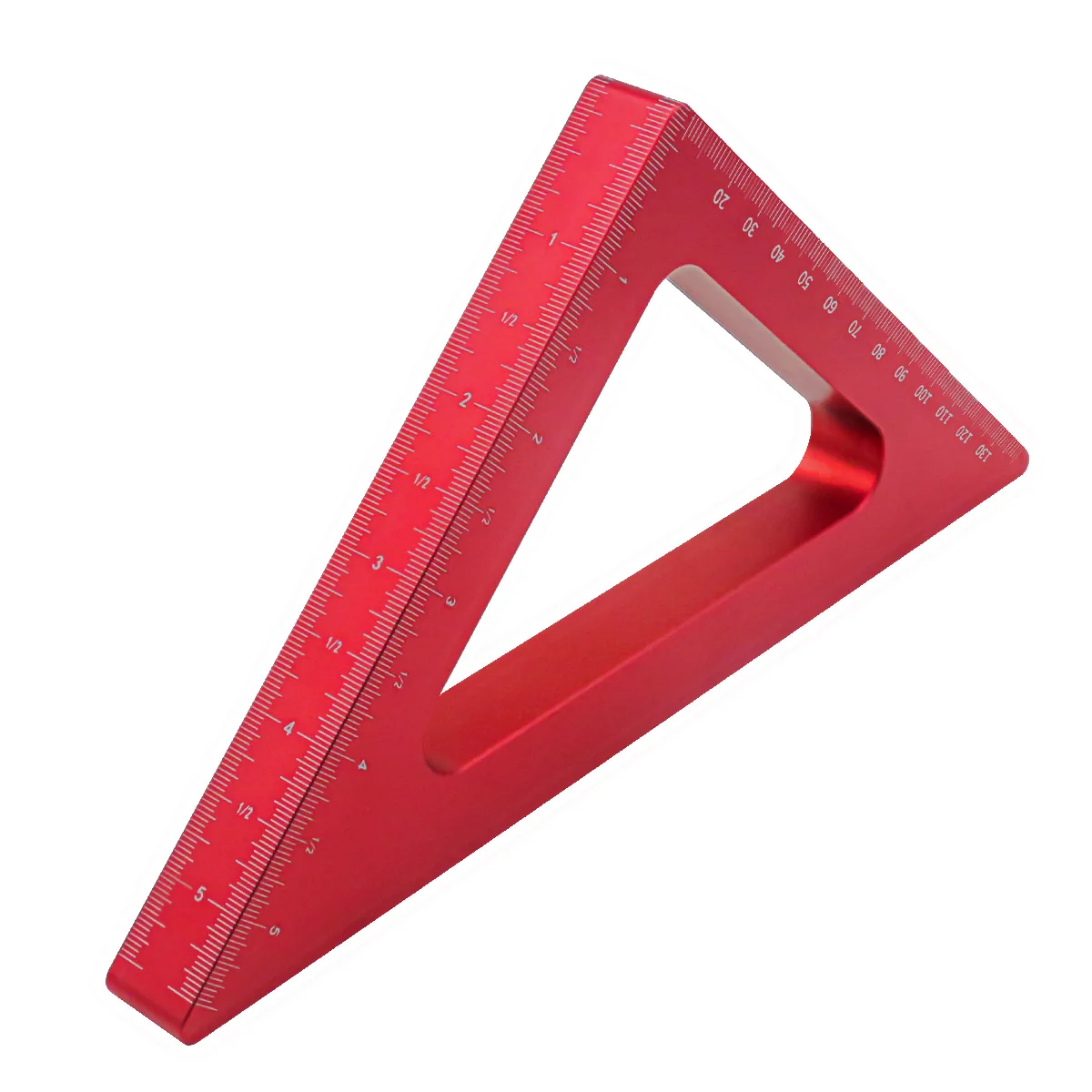 Carpenter Triangle Ruler 90 45 Degree Aluminum Alloy Angle Ruler Imperial Metric Scale Layout Square Woodworking Measuring Tool images - 6