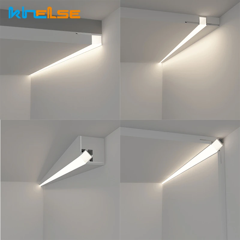 Profilés en aluminium LED intégrés, mur GNE, décor sans cadre, bande  lumineuse linéaire, plafond, gypse, cloison sèche, éclairage de canal,  0.5m, 1m - AliExpress