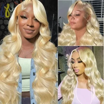 613 Blonde Body Wave 13x6 HD Lace Frontal Human Hair Wigs 38 40 Inches Honey Colored Lace Closure Front Wig For Black Women 1