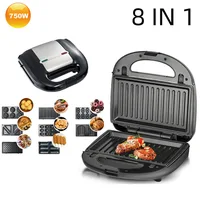 8-in-1 Waffle 1PC Multifunctional Breakfast Machine Saming Metallurgical Doughnuts Nuts Biscuits Steak Kitchen Appliances 1
