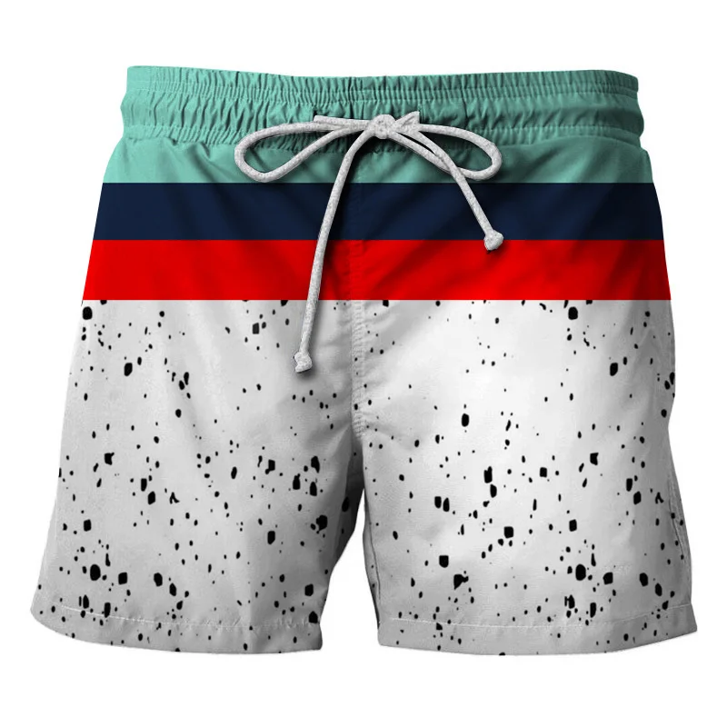 

Fashion Horizontal Vertical Stripes 3d Print Beach Shorts Men Summer Street Short Pants Surf Board Shorts Loose Swim Trunks