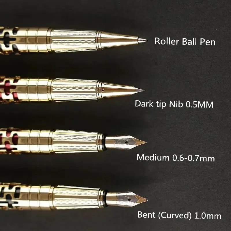 Metal Hollow Out Fountain Pen 3095 Converter Calligraphy Pens for Writing Drawing Journal Business Gift Ink Pen 6