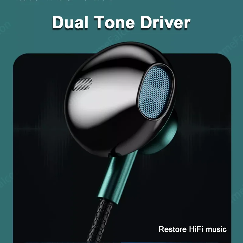 HiFi USB Type C Headphone Bass Stereo Volume Control Earbud  Mic 3.5mm Wired Earbuds For Galaxy Samsung S24 S23 Xiaomi Computer 3