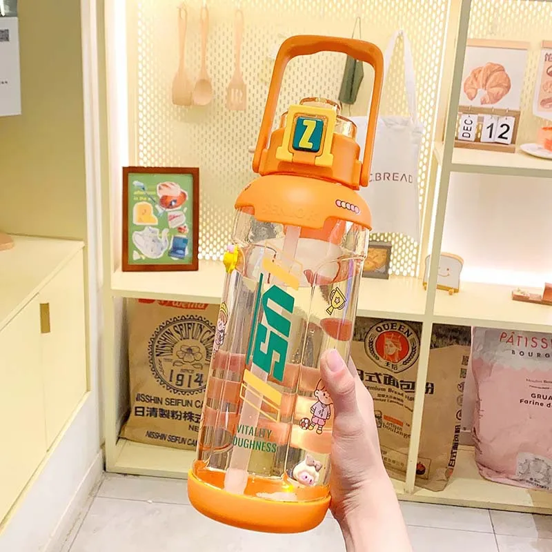 Water Bottle With Straw Bpa Free Material Ideal For Gym,Outdoor Sport,Home &Amp; Office 1800Ml