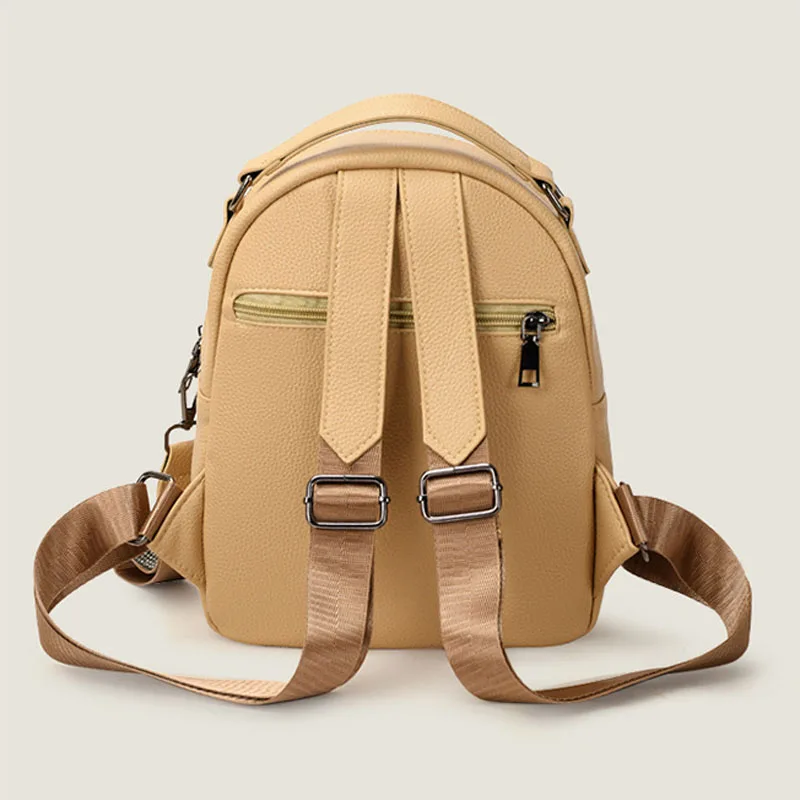 portable backpack for ladies Korean Fashion Zipper PU Leather Small Bag coin purse mini backpack for woman 5