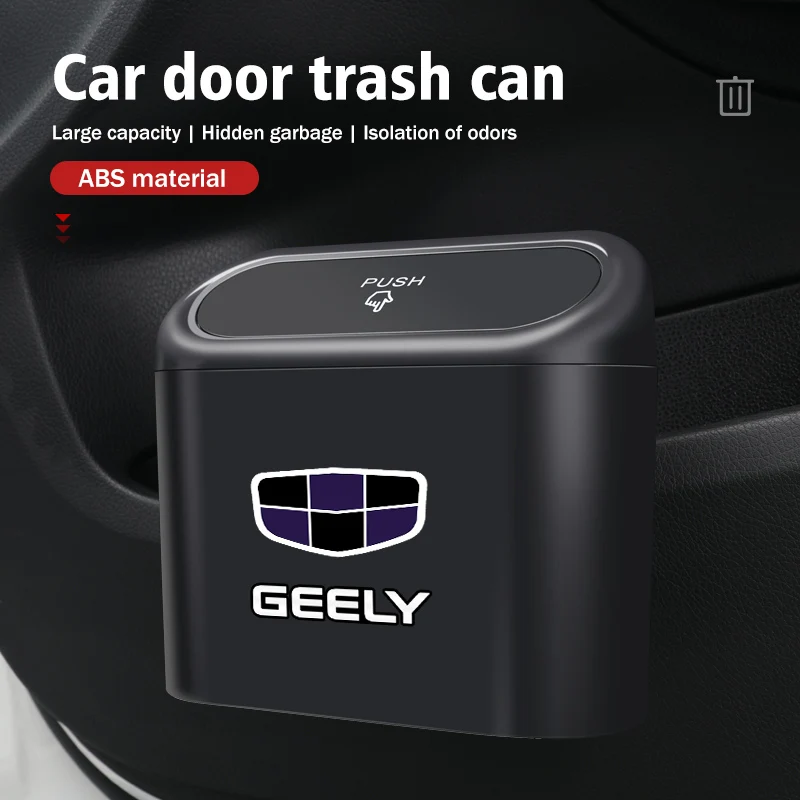 Hanging Car Trash Can Garbage Dust Case Storage Pressing Bin For Geely LC EC8 Atlas CK2 CK3 GT GC9 Geometry C Tugella GX3 CK