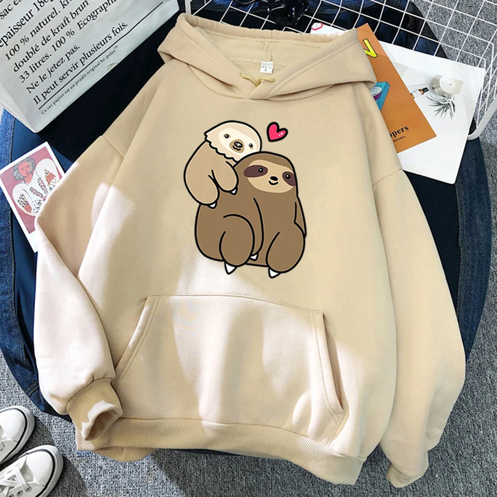 Women'S/Men'S Street Style Hooded  Net Sweatshirt Winter Loose Cute Casual Jumper Jacket Sloth Print Hoodie Sweatshirt Clothing dream hoodie